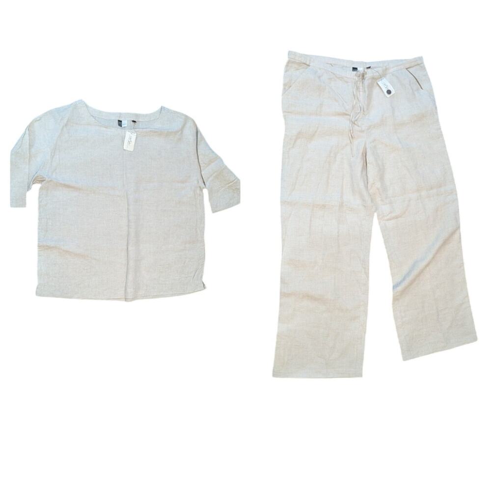 Saks Fifth Avenue Threads Linen Set Top Pants NWT